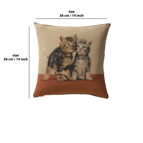 Two kittens I Cushion | 14x14 in