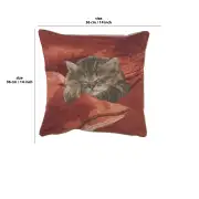 Sleeping Cat Red II Cushion | 14x14 in