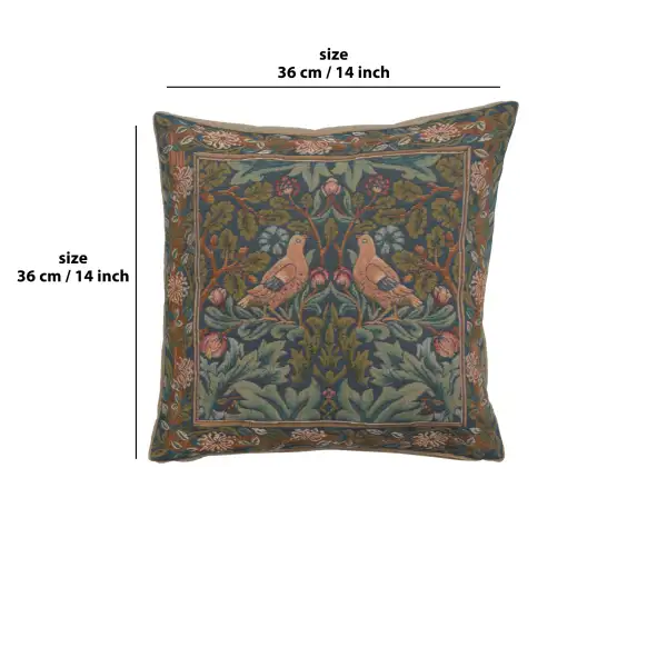C Charlotte Home Furnishings Inc Brother Bird French Tapestry Cushion - 14 in. x 14 in. Cotton by William Morris | 14x14 in