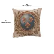 Empire Lys Flower Cushion - 14 in. x 14 in. Cotton by Charlotte Home Furnishings | 14x14 in
