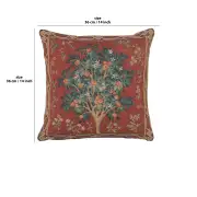 Orange Tree Small Cushion - 14 in. x 14 in. Cotton by Charlotte Home Furnishings | 14x14 in