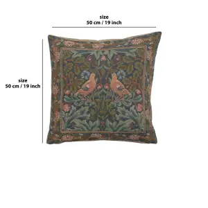 C Charlotte Home Furnishings Inc Brother Bird I French Tapestry Cushion - 19 in. x 19 in. Cotton by William Morris