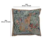 C Charlotte Home Furnishings Inc Rabbit As William Morris Right Large French Tapestry Cushion - 19 in. x 19 in. Cotton by William Morris | 19x19 in