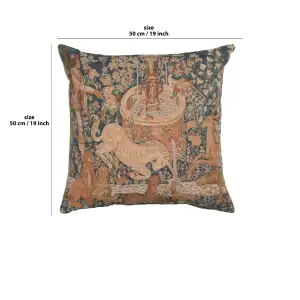 La Licorne A La Fontaine Tapestry Cushion Cover - 19 in. x 19 in. Cotton by Charlotte Home Furnishings Inc