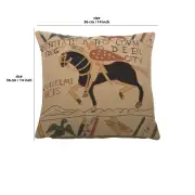 Bayeux Horse I Belgian Sofa Pillow Cover | 14x14 in