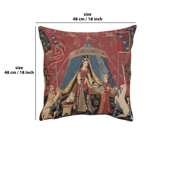 A Mon Seul Desir III Belgian Cushion Cover - 18 in. x 18 in. Cotton by Charlotte Home Furnishings | 18x18 in