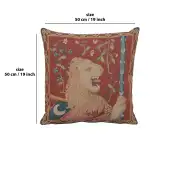Le Lion Medieval French Couch Cushion | 19x19 in