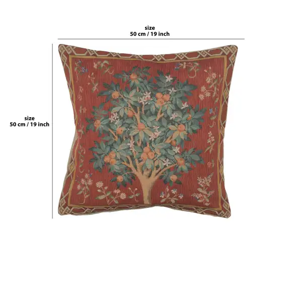 C Charlotte Home Furnishings Inc Orange Tree Large French Tapestry Cushion - 19 in. x 19 in. Cotton by William Morris | 19x19 in