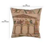 Bayeux Le Repas Cushion - 19 in. x 19 in. Cotton by Charlotte Home Furnishings | 19x19 in