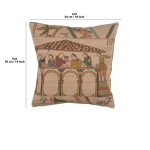 Bayeux Le Repas Tapestry Cushion Cover - 19 in. x 19 in. Cotton by Charlotte Home Furnishings Inc