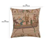 Bayeux L'Embarquement French Couch Cushion | 19x19 in