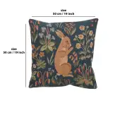 Medieval Rabbit Upright French Couch Cushion | 19x19 in