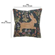 Medieval Rabbit Running Cushion - 19 in. x 19 in. Cotton by Charlotte Home Furnishings | 19x19 in