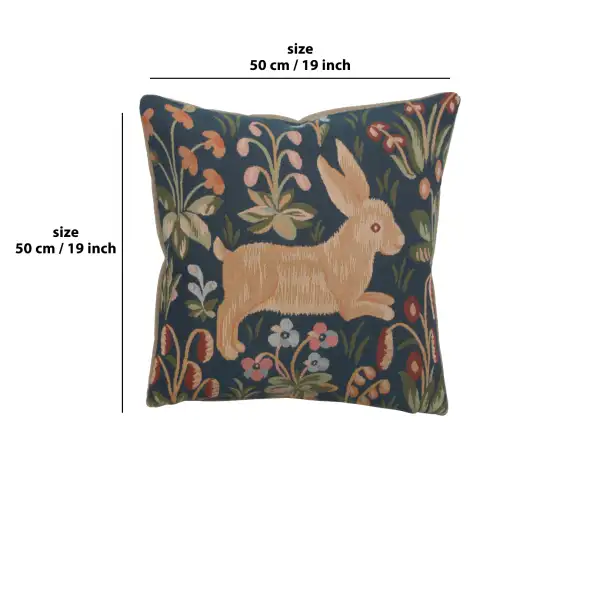 Medieval Rabbit Running Cushion - 19 in. x 19 in. Cotton by Charlotte Home Furnishings | 19x19 in