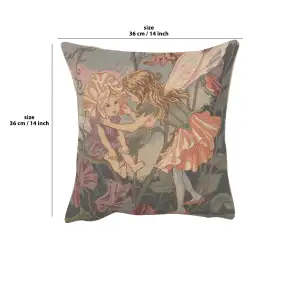 C Charlotte Home Furnishings Inc Sweet Pea Fairy Cicely Mary Barker European Cushion Cover - 14 in. x 14 in. Cotton by Cicely Mary Barker
