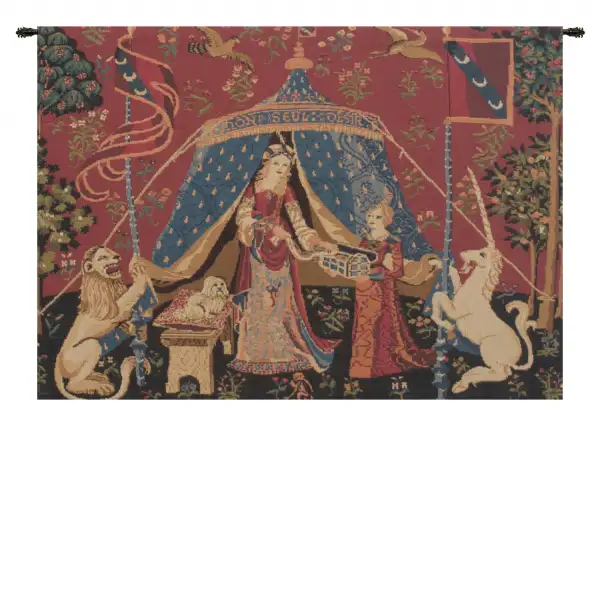 Desire A Mon Seul Desir II Belgian Tapestry Wall Hanging - 24 in. x 18 in. cottonampViscose by Charlotte Home Furnishings