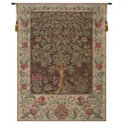 Tree Of Life Brown III Belgian Tapestry Wall Hanging - 55 in. x 73 in. Cotton by William Morris