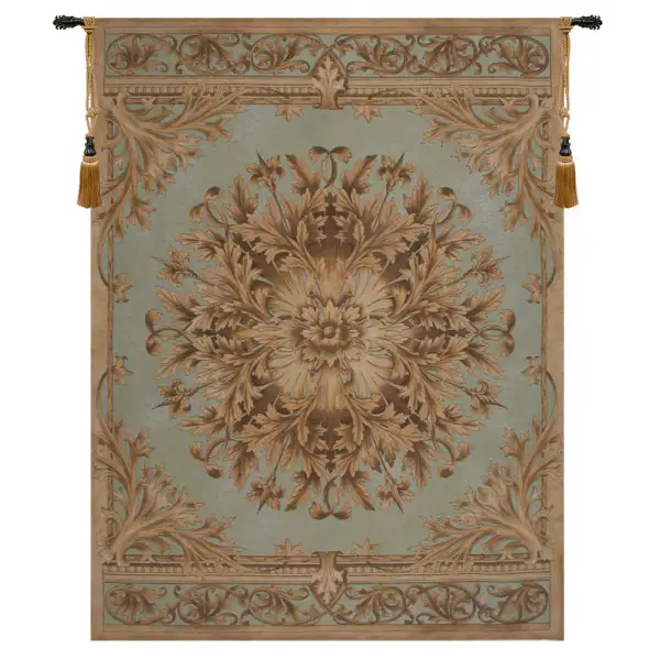 Les Rosaces In Blue French Wall Tapestry - 59 in. x 79 in. Wool/cotton/others by Charlotte Home Furnishings