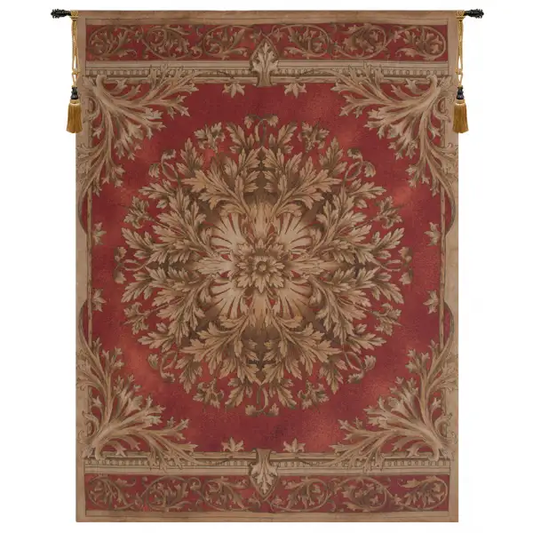 Les Rosaces In Red French Wall Tapestry - 59 in. x 79 in. Wool/cotton/others by Charlotte Home Furnishings