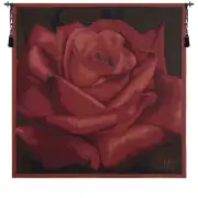 Rose Rouge French Wall Tapestry - 57 in. x 57 in. Wool/cotton/others by Pierre-Joseph Redoute