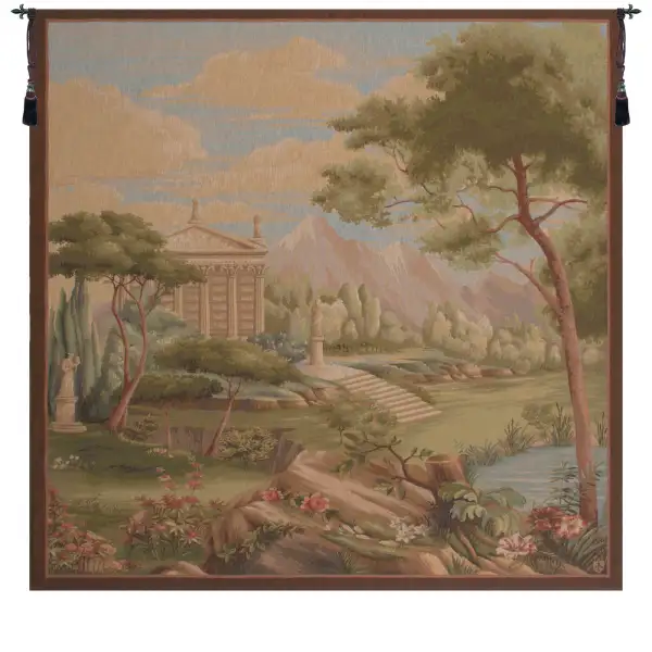 Jardin Panoramique French Wall Tapestry - 59 in. x 59 in. wool/cotton/other by Charlotte Home Furnishings