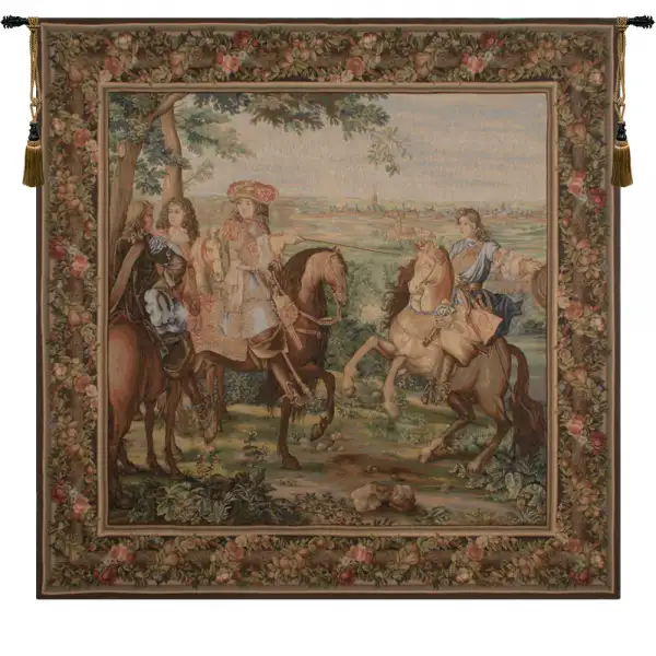 La Prise De Lille Square French Wall Tapestry - 78 in. x 78 in. Wool/cotton/others by Charlotte Home Furnishings