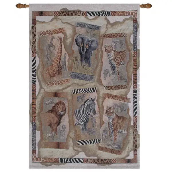 Safari Animals Fine Art Tapestry