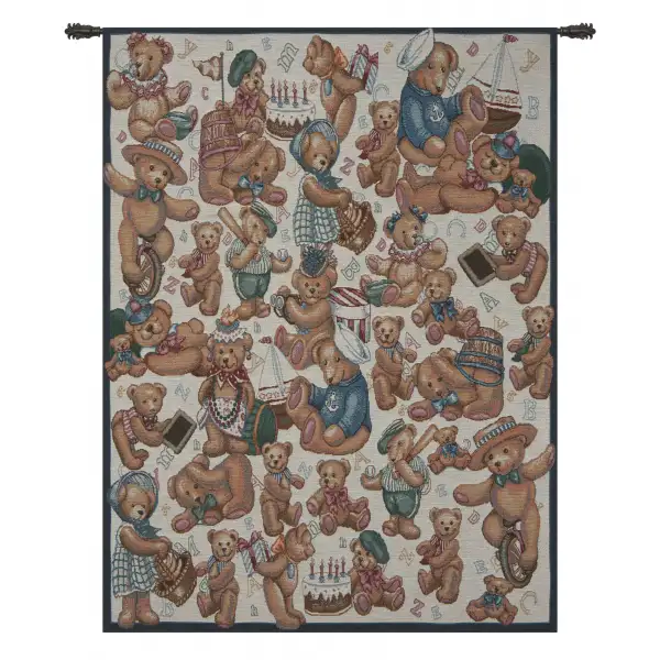 Tossed Teddies Fine Art Tapestry