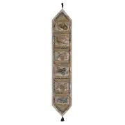 Safari Animals I with Black Tassel Tapestry Table Runner