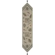 Garden Elements Black Tassel Tapestry Table Runner