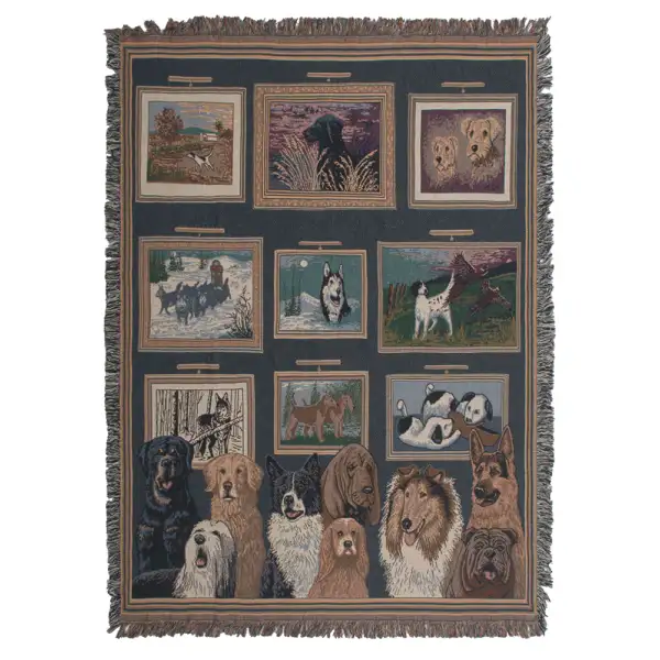 Dog Portraits Tapestry Throw