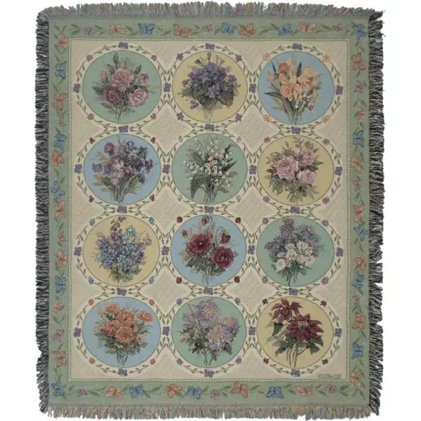 Butterfly Floral Afghan Throws