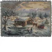 Village Covered Bridge Tapestry Afghans