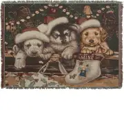 Christmas Stocking Puppies Tapestry Afghans