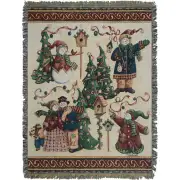 Snowman Forest Tapestry Throw