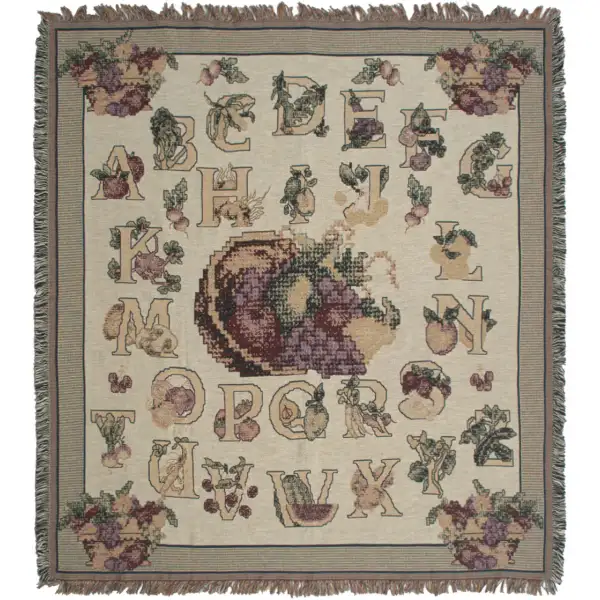 Alphabet Needlepoint Tapestry Throw