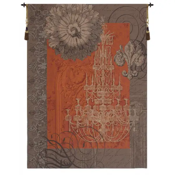 Le Grand Lustre Orange French Wall Tapestry - 44 in. x 58 in. Wool/cotton/others by Corley