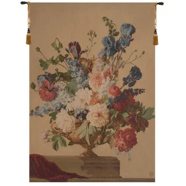 Bouquet Iris Clair French Wall Tapestry - 44 in. x 58 in. Wool/cotton/others by Charlotte Home Furnishings