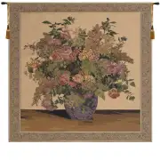 Floral Congregation Beige Belgian Wall Tapestry