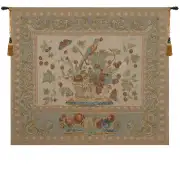 The Jay In Beige Belgian Tapestry Wall Hanging - 60 in. x 52 in. cotton/viscose/Polyamide by Benozzo Gozzoli