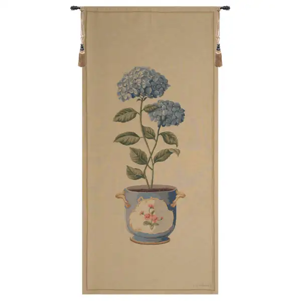 Blue Hydrangea Large Belgian Tapestry Wall Hanging