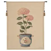 Pink Hydrangea Belgian Tapestry Wall Hanging