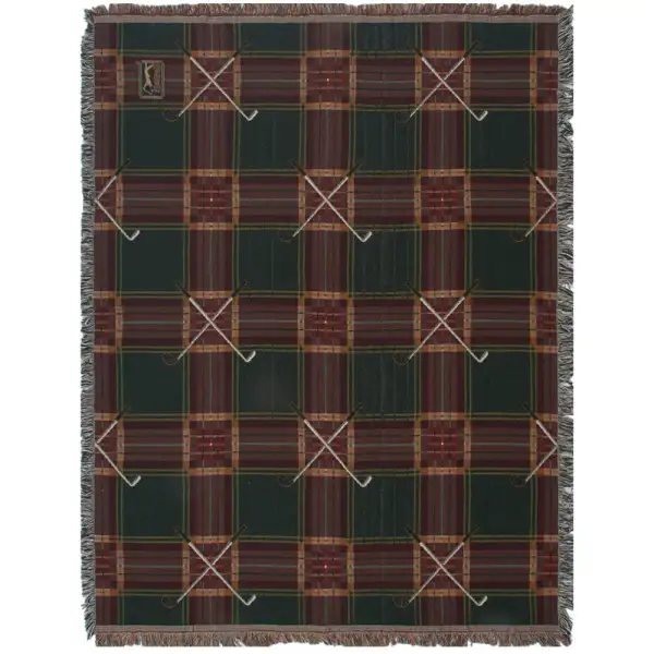 Crossed Golf Clubs Afghan Throw