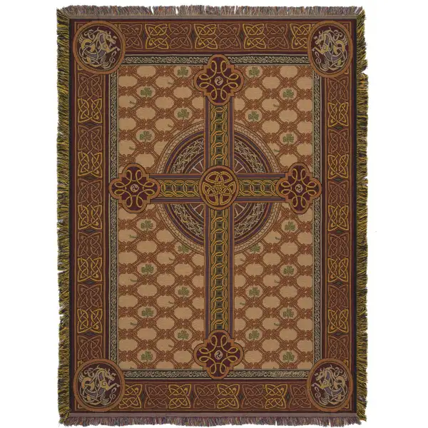 Celtic Cross Tapestry Afghan Throw