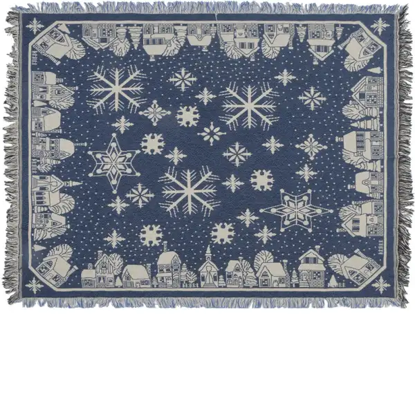 Snowflake Village Afghan Throw