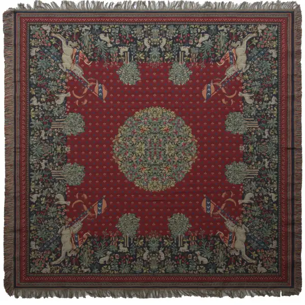 The Unicorn I Belgian Throw - 58 in. x 58 in. Cotton by Charlotte Home Furnishings