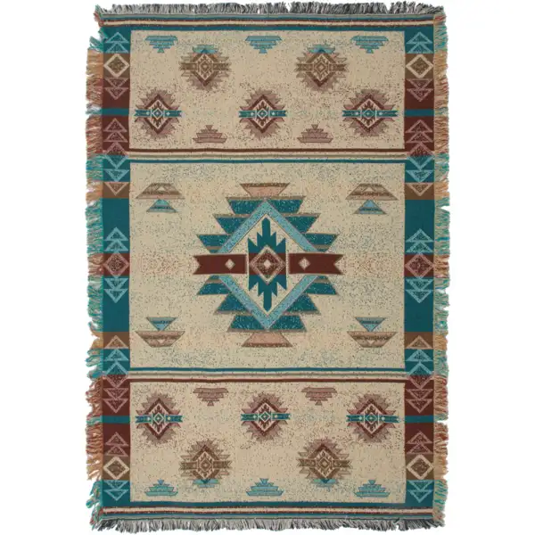 Southwest Turquoise II Tapestry Throw