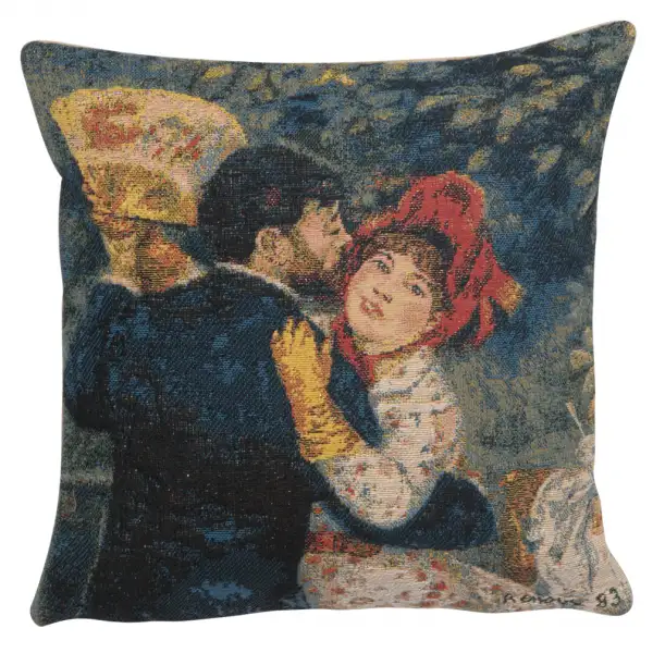 Danse A La Campagne Belgian Cushion Cover - 13 in. x 13 in. Cotton/Viscose/Polyester by Pierre- Auguste Renoir