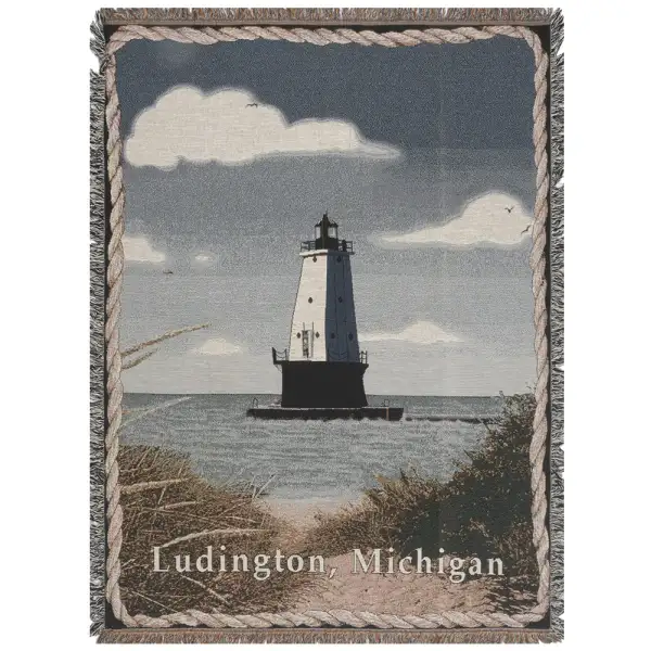 Ludington Lighthouse Afghan Throws