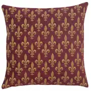 Fleur de Lys Rouge IV Belgian Sofa Pillow Cover